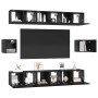 Conjunto de mueble de TV 8 pcs Roble negro 60 x 30 x 30 cm