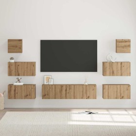 Conjunto de mueble de TV 8 pcs Roble artisan 60 x 30 x 30 cm