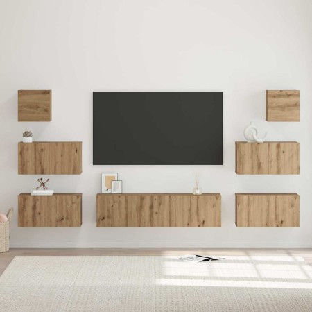 Conjunto de mueble de TV 8 pcs Roble artisan 60 x 30 x 30 cm