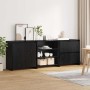 Vitrina 3 pcs Roble negro 70 x 41 x 75 cm Madera contrachapada