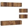 Juego de muebles de TV 6 pcs Madera vieja Mediano