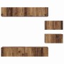 Juego de muebles de TV 6 pcs Madera vieja Mediano