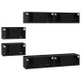 Conjunto de mueble de TV Montaje en la pared 6 pcs Roble Negro