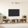 Juego de muebles de TV 6 pcs Roble artesanal 37 x 35 x 72 cm