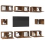Juego de muebles de TV 8 pcs Madera vieja Madera contrachapada