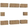 Juego de muebles de TV 8 pcs Roble artisan Madera contrachapada