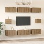 Juego de muebles de TV 8 pcs Roble artisan Madera contrachapada