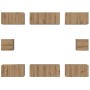 Juego de muebles de TV 8 pcs Roble artisan Madera contrachapada