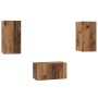 Conjunto de mueble de TV 3 pcs Madera vieja 60 x 30 x 30 cm