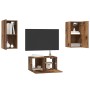 Conjunto de mueble de TV 3 pcs Madera vieja 60 x 30 x 30 cm