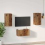 Conjunto de mueble de TV 3 pcs Madera vieja 60 x 30 x 30 cm