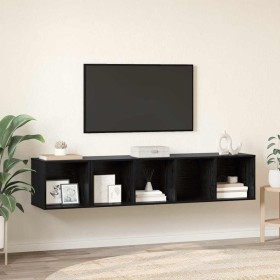 Juego de muebles de TV 2 pcs Roble negro 37 x 37 x 142.5 cm
