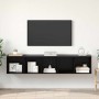 Juego de muebles de TV 2 pcs Roble negro 37 x 37 x 142.5 cm