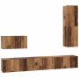 Juego de muebles de TV 4 pcs Madera vieja 200 x 30 x 30 cm