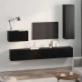 Mueble de TV de Pared 4 pcs Roble negro 200 x 30 x 30 cm