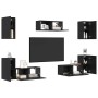 Conjunto de mueble de TV 7 pcs Roble negro 80 x 30 x 30 cm