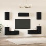 Conjunto de mueble de TV 7 pcs Roble negro 80 x 30 x 30 cm
