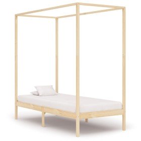 Estructura de cama con dosel madera maciza pino 90x200 cm Estructura de cama con dosel madera maciza pino 90x200 cm
