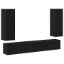 Set de Muebles de TV de 5 Piezas en Roble Negro