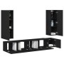 Set de Muebles de TV de 5 Piezas en Roble Negro