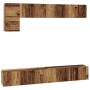 Conjunto de mueble de TV 5 pcs Madera vieja 100 x 30 x 30 cm
