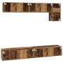 Conjunto de mueble de TV 5 pcs Madera vieja 100 x 30 x 30 cm