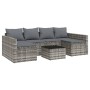 Set de muebles de jardín 2 pzas cojines ratán sintético gris