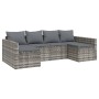 Set de muebles de jardín 2 pzas cojines ratán sintético gris