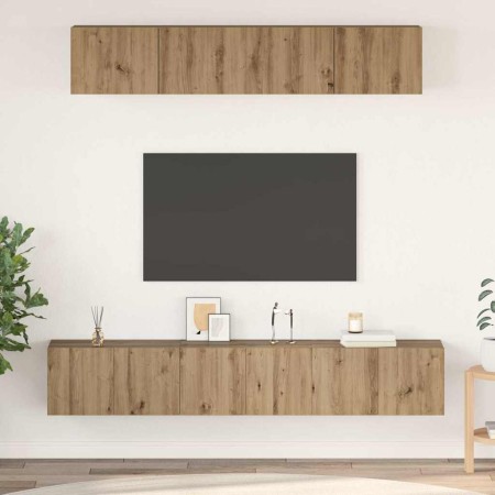 Conjunto de mueble de TV 5 pcs Roble artisan 100 x 30 x 30 cm