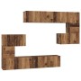Conjunto de mueble de TV 8 pcs Madera vieja 80 x 30 x 30 cm