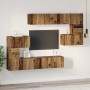 Conjunto de mueble de TV 8 pcs Madera vieja 80 x 30 x 30 cm
