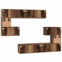 Conjunto de mueble de TV 8 pcs Madera vieja 80 x 30 x 30 cm