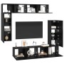Conjunto de mueble de TV 8 pcs Roble negro 80 x 30 x 30 cm