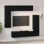 Conjunto de mueble de TV 8 pcs Roble negro 80 x 30 x 30 cm