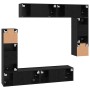 Conjunto de mueble de TV 8 pcs Roble negro 80 x 30 x 30 cm