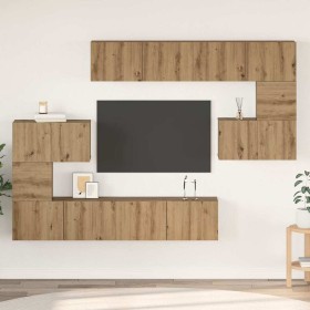 Conjunto de mueble de TV 8 pcs Roble artisan 80 x 30 x 30 cm