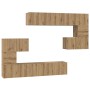 Conjunto de mueble de TV 8 pcs Roble artisan 80 x 30 x 30 cm