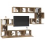 Conjunto de mueble de TV 8 pcs Roble artisan 80 x 30 x 30 cm