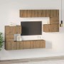 Conjunto de mueble de TV 8 pcs Roble artisan 80 x 30 x 30 cm