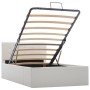 Cama canapé hidráulica cuero sintético blanco 90x200 cm