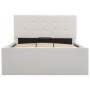 Cama canapé hidráulica cuero sintético blanco 90x200 cm