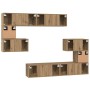 Conjunto de mueble de TV 8 pcs Roble artisan 80 x 30 x 30 cm