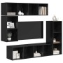 Conjunto de mueble de TV 4 pcs Roble negro 37 x 37 x 142.5 cm