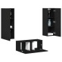 Juego de Muebles para TV de 4 Piezas Roble Negro Madera