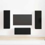 Juego de Muebles para TV de 4 Piezas Roble Negro Madera