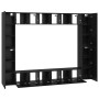 Conjunto de mueble de TV Montaje en la pared 10 pcs Roble negro
