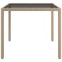 Mesa de comedor de jardín Beige 90 x 90 x 75 cm Poliratán