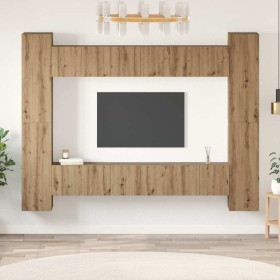 Conjunto de mueble de TV 10 pcs Roble artisan 30.5 x 30 x 90 cm