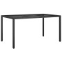 Mesa de comedor de jardín Negro 150 x 90 x 75 cm Poliratán