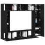 Gabinete para TV 8 pcs Roble negro 190.5 x 28.5 x 151 cm